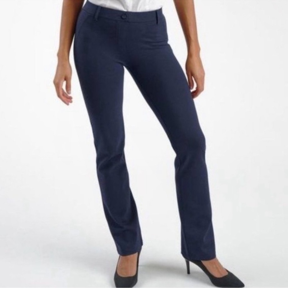 Betabrand‎ Straight Leg Dress Pant Yoga Pant Navy Blue W0076-SF (See Button) SP